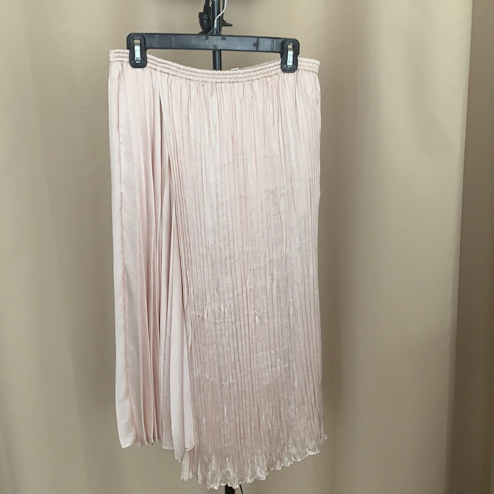 Vince Cream Pleated Midi Skirt Size Medium